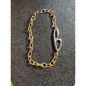 Bracelet, Mixed Metals Chain Bracelet, NEW, Handmade, Simple, Gold and Silver